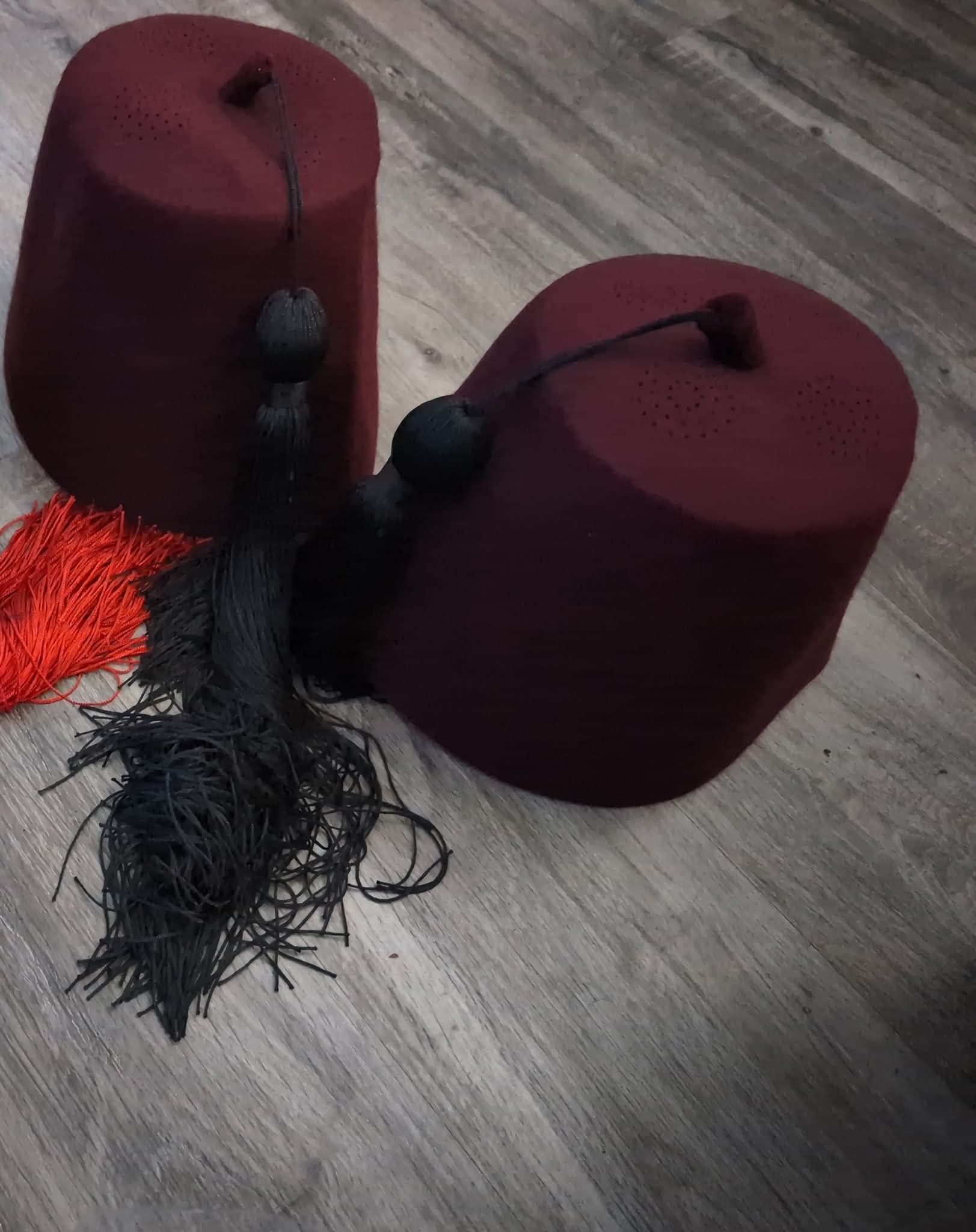Traditional red fezzes